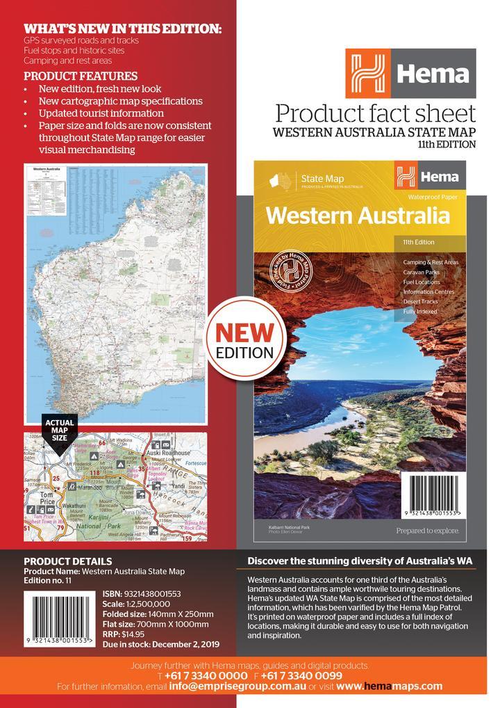 Western Australia State Map Fold Out - HEMA