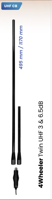 4Wheeler UHF477 Mobile 3 & 6.5dB Black