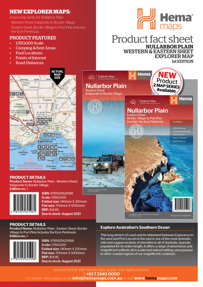 Nullarbor Plain - Western Map - Kalgoorlie to Border Village - HEMA