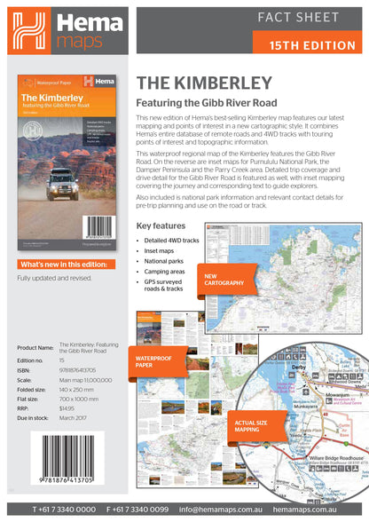 The Kimberely Map featuring the Gibb River Road - HEMA
