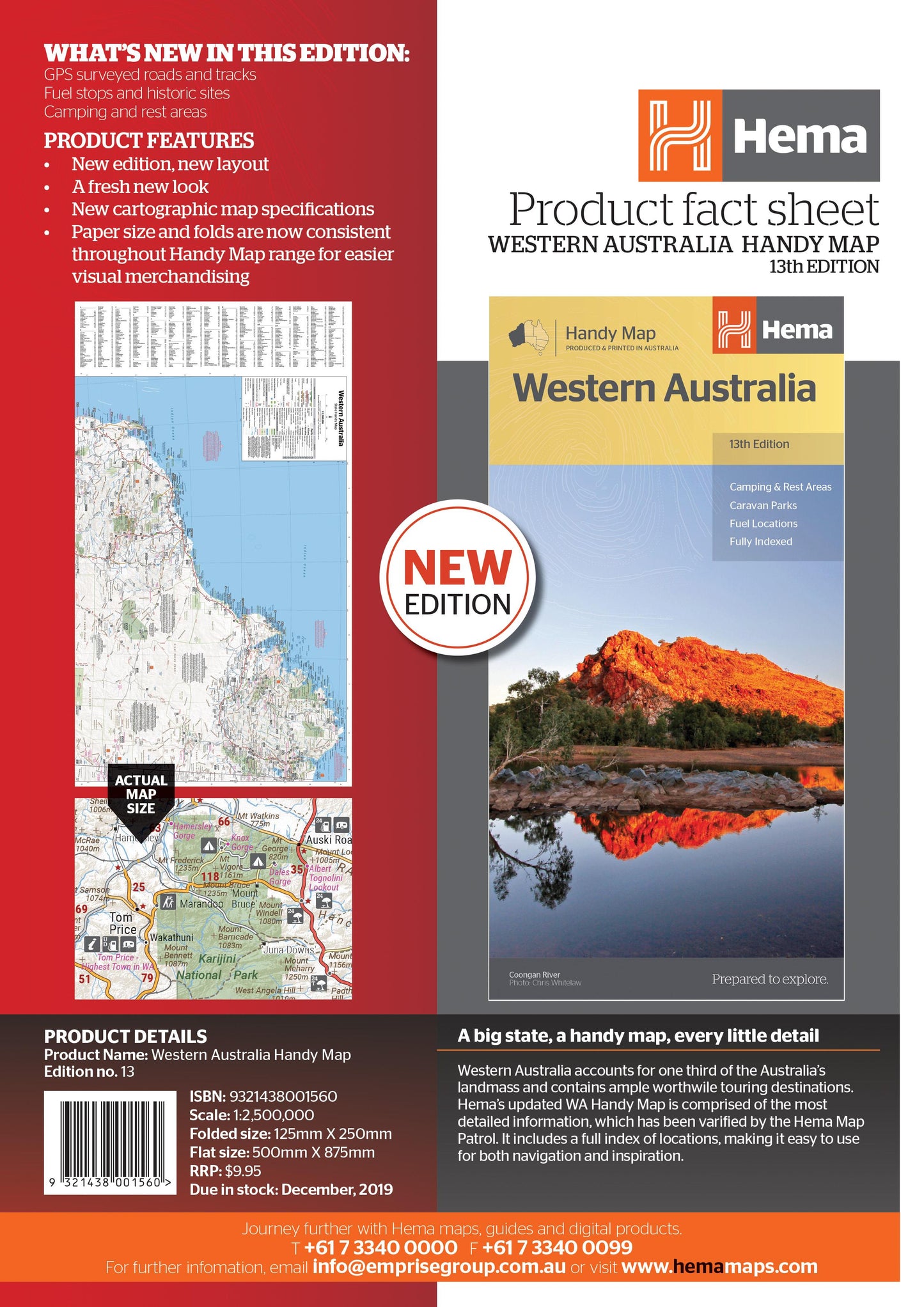 Western Australia Handy Map - HEMA