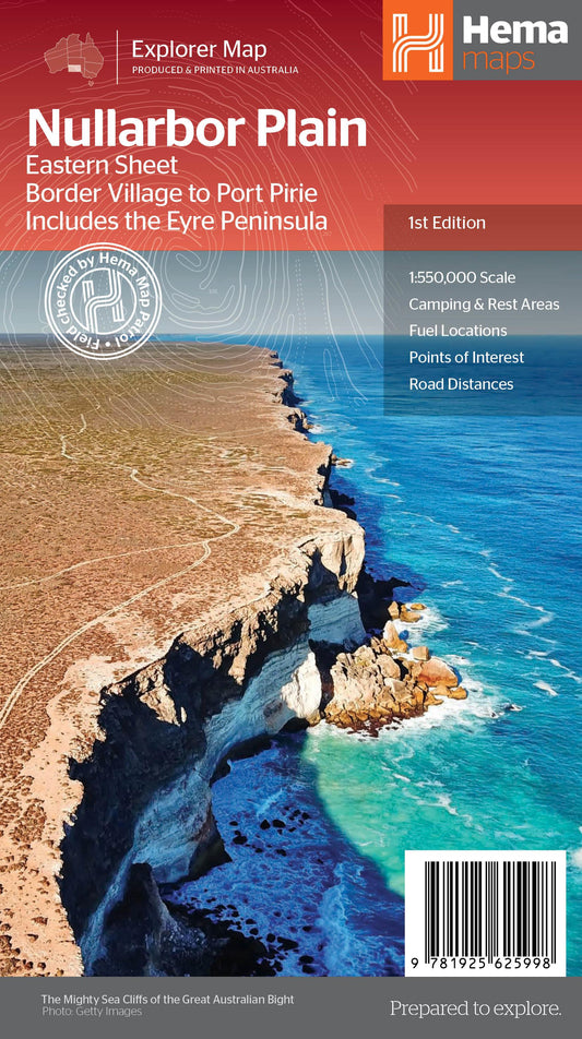 Nullarbor Plain - Eastern Map - Border Village to Port Pirie - HEMA