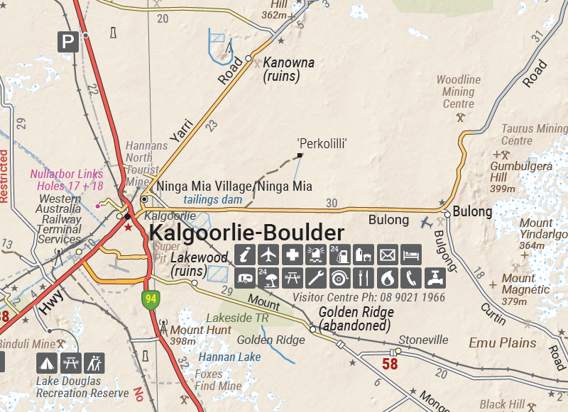 Nullarbor Plain - Western Map - Kalgoorlie to Border Village - HEMA