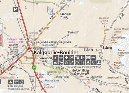 Nullarbor Plain - Western Map - Kalgoorlie to Border Village - HEMA
