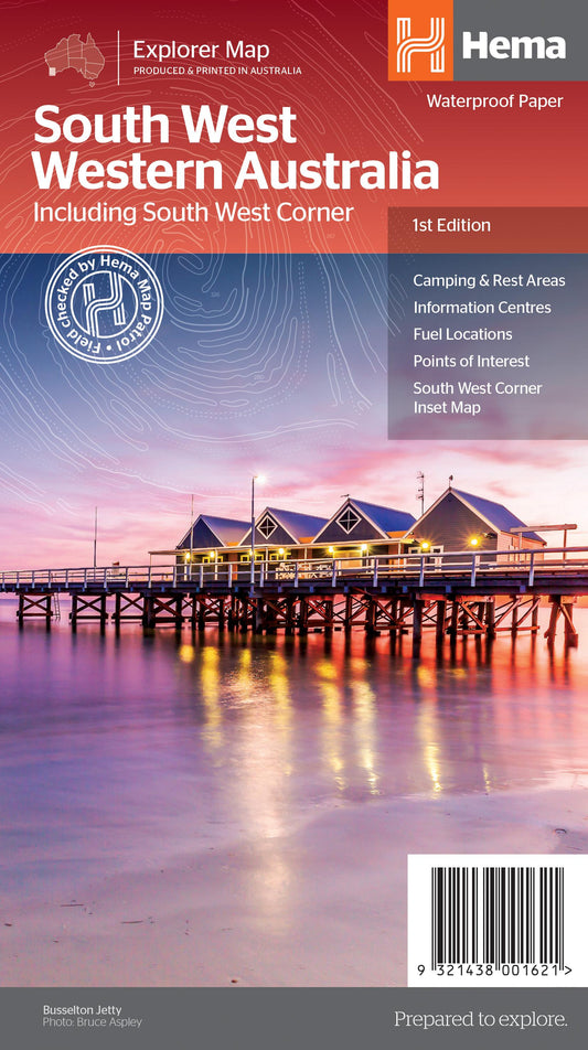 South West Western Australia Fold Out Map - HEMA