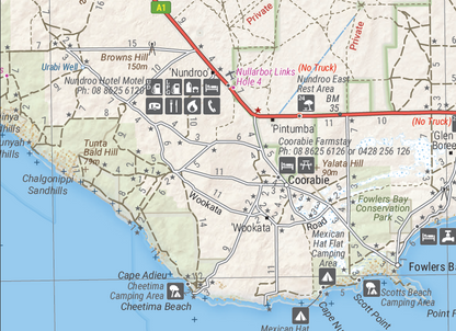 Nullarbor Plain - Eastern Map - Border Village to Port Pirie - HEMA