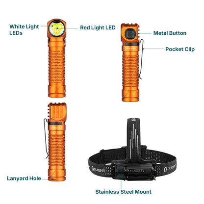 Olight Perun 3 Versatile Led Rechargeable Head Torch from Head to Hand
