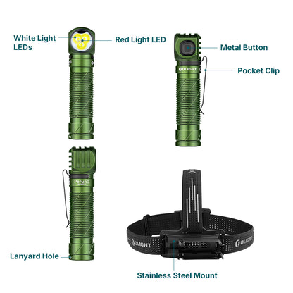Olight Perun 3 Versatile Led Rechargeable Head Torch from Head to Hand