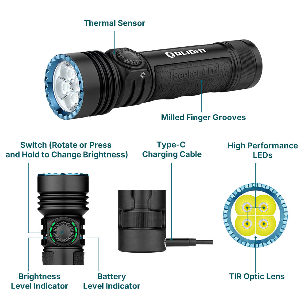 Olight Seeker 4 Pro Powerful Rechargeable Led Torch